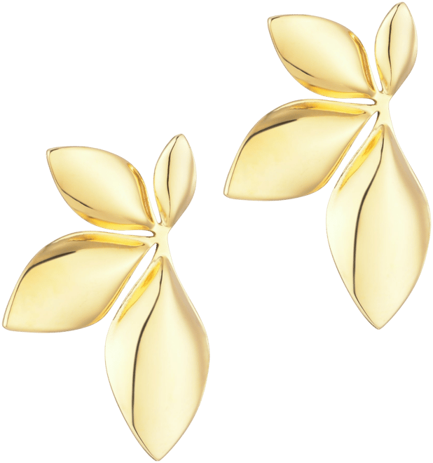Gold Statement Flower Stud Earrings