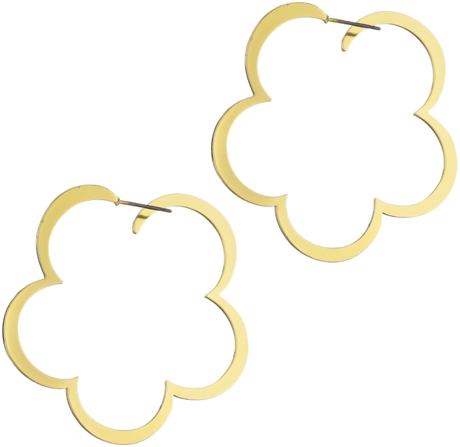 Gold Clover Hoop Earrings