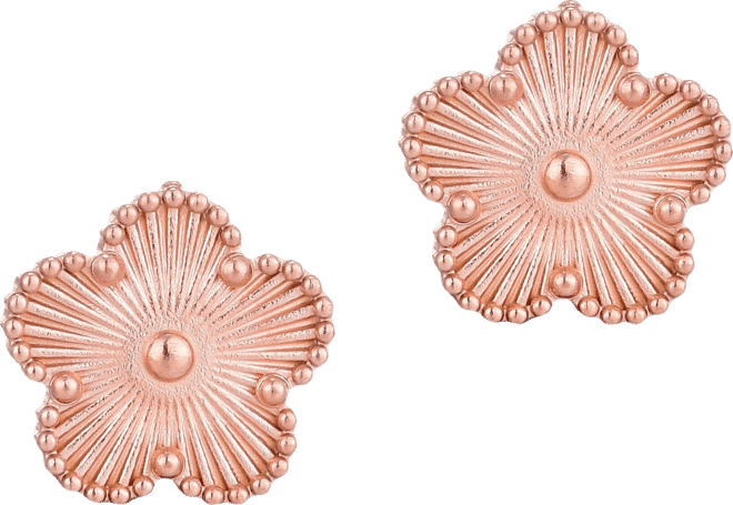 Tarnish Resistant Rose Gold 5 Leaf Clover Stud Earrings