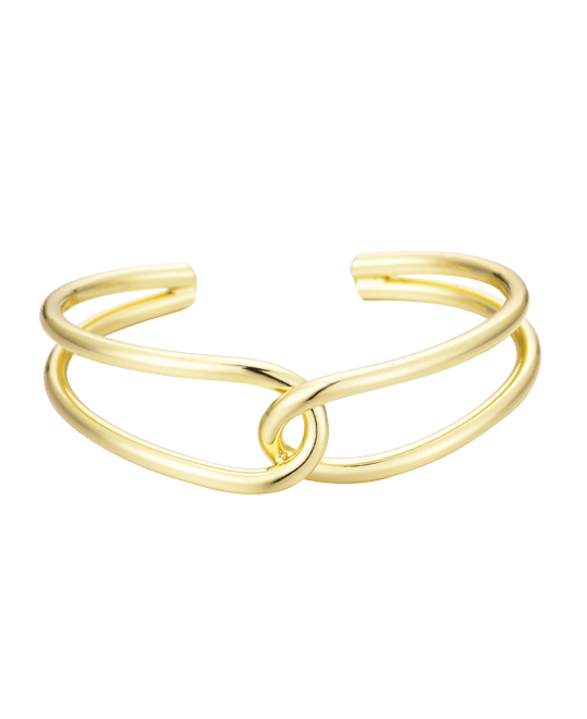 14K Gold Plated Overlapping Cuff Bracelet