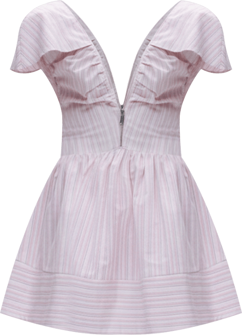 Women's Striped Mini Dress with Zipper Detail