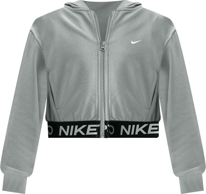 Nike Pro Fleece Sudadera con gorro Dri-FIT de cierre completo para niña talla grande