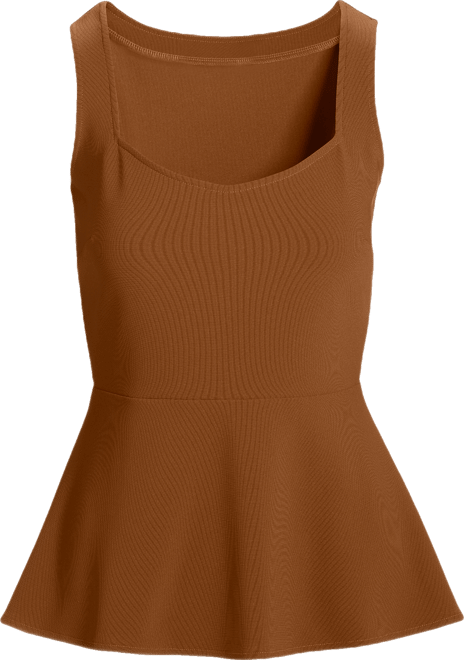 Beyond Travel Sleeveless Peplum Top Toffee | Boston Proper