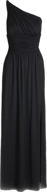 susana monaco one shoulder dress Susana Monaco One Shoulder Asymmetric Ruffle Dress In Black