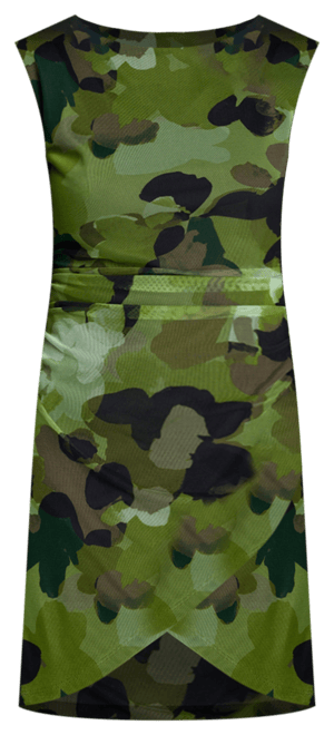 Women's Side-Ruched Pullover Faux-Wrap Mini Dress