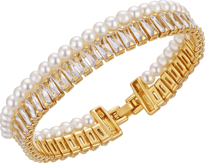 Cultivated Pearl Crystal Bracelet