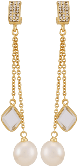 Gold-Tone Cultivated Pearl Dangle Earrings