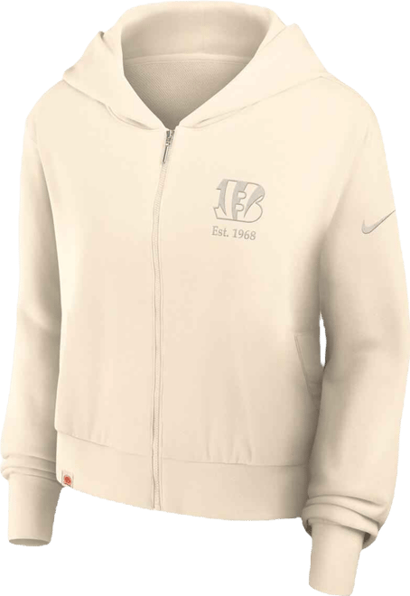 Women's Cream Cincinnati Bengals Glory Cropped Full-Zip Hoodie