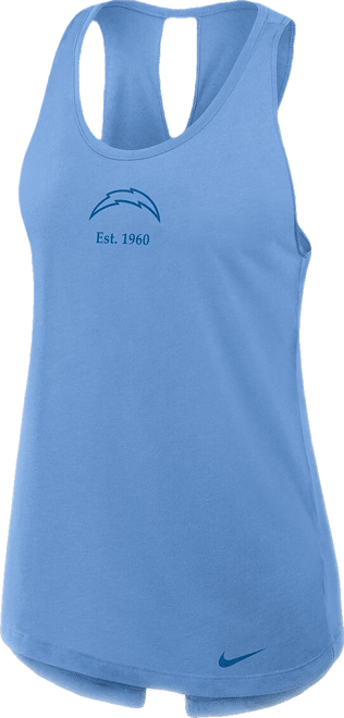 Women's Powder Blue Los Angeles Chargers Glory Crisscross Performance Tank Top