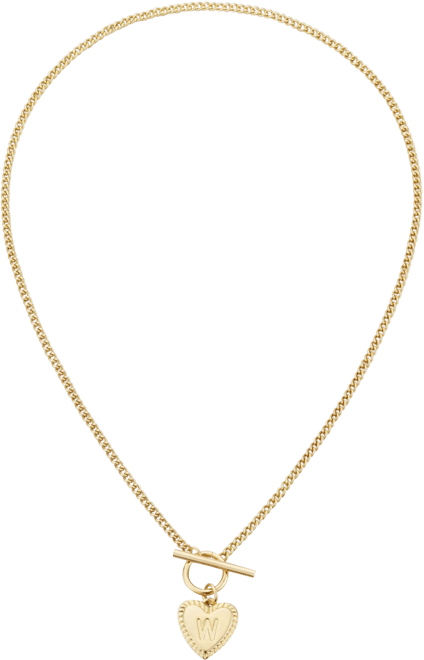 Gold Heart Initial Toggle Necklace