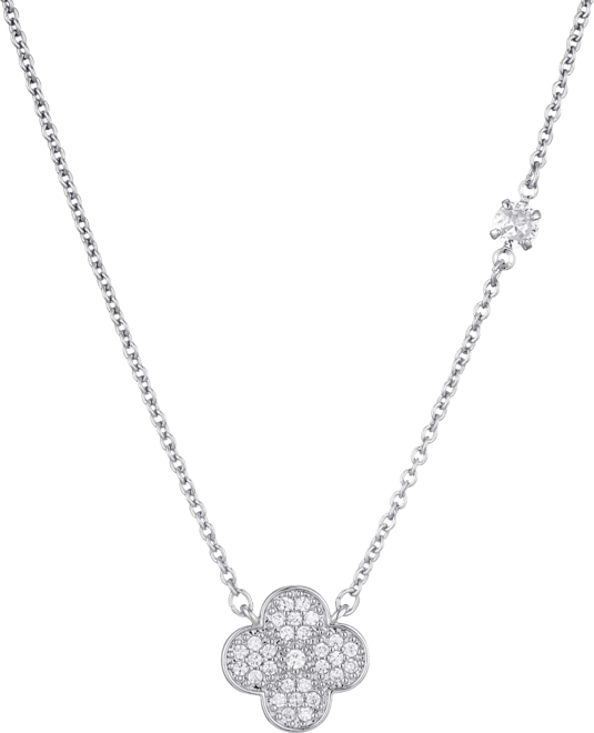 Cubic Zirconia Clover Pendant Necklace