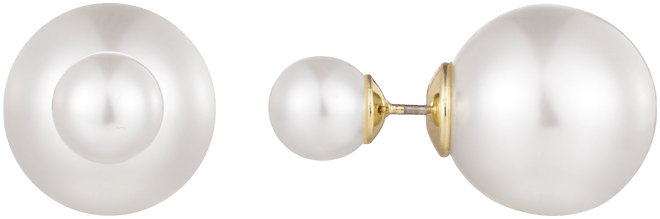 Cultivated Pearl Double Sided Stud Earrings