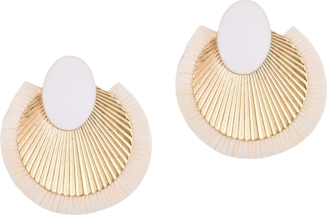 Gold Statement Mixed Material Darla Earrings