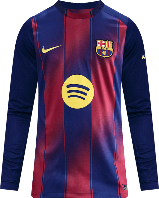 FC Barcelona 2025/26 Stadium Home Men's Nike Dri-FIT Soccer Replica Long-Sleeve Jersey