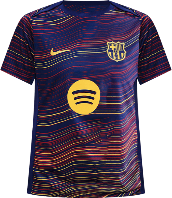 FC Barcelona Academy Pro Home Playera de fútbol de manga corta Nike Dri-FIT para antes del partido para mujer
