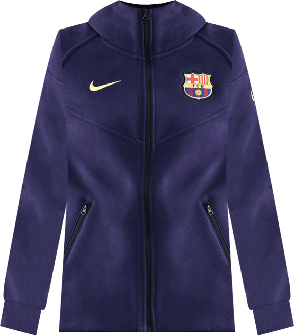 FC Barcelona Tech Windrunner Damska piłkarska bluza dzianinowa z kapturem i zamkiem na całej długości Nike
