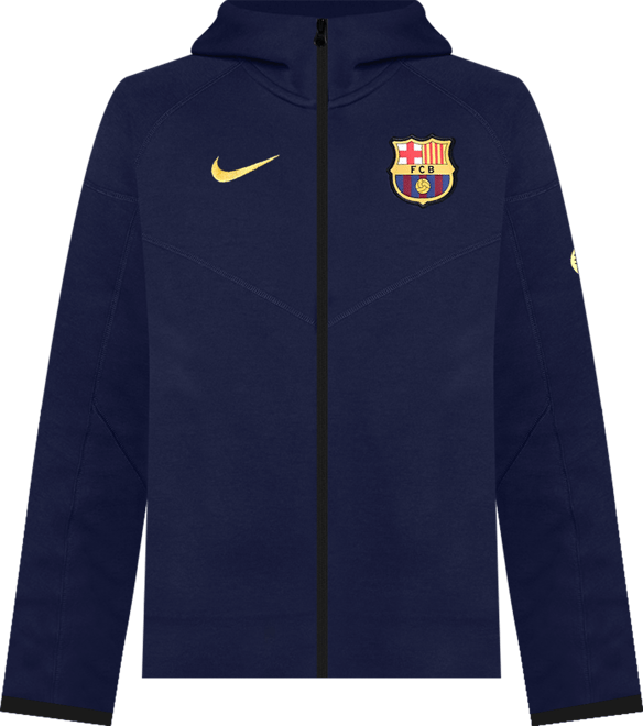FC Barcelona Tech Big Kids' (Boys') Nike Soccer Fleece Full-Zip Hoodie