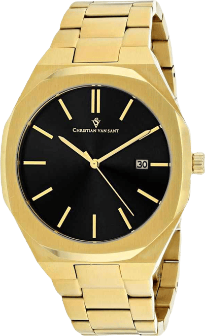 Men's Octavius Slim Black Dial Watch