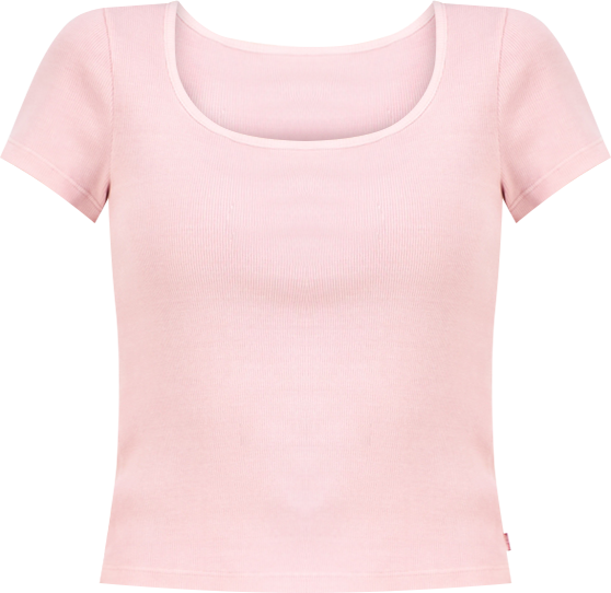 Women's Cotton Rib-Knit Square-Neck Tee