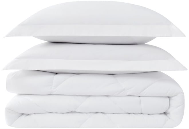 Oversized Cotton Percale 3-Pc. Comforter Set, King