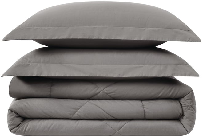 Oversized Cotton Percale 3-Pc. Comforter Set, King