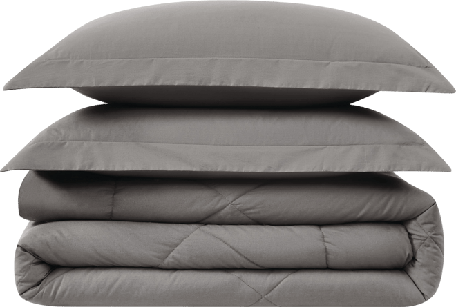 Oversized Cotton Percale 3-Pc. Comforter Set, Full/Queen