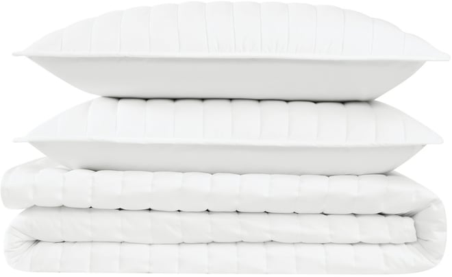 Oversized Cotton Percale 3-Pc. Quilt Set, King