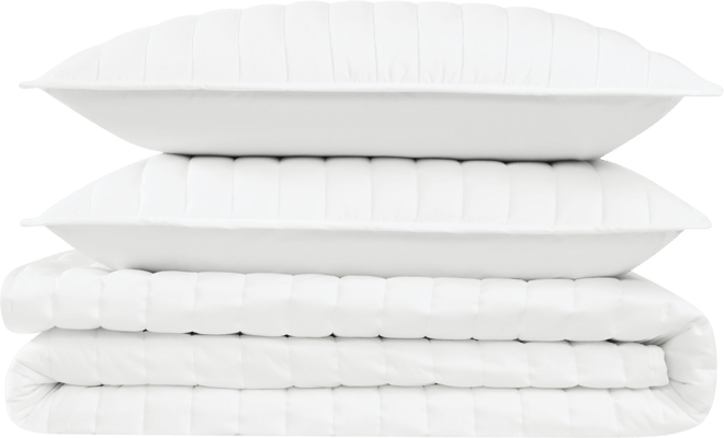 Oversized Cotton Percale 3-Pc. Quilt Set, Full/Queen