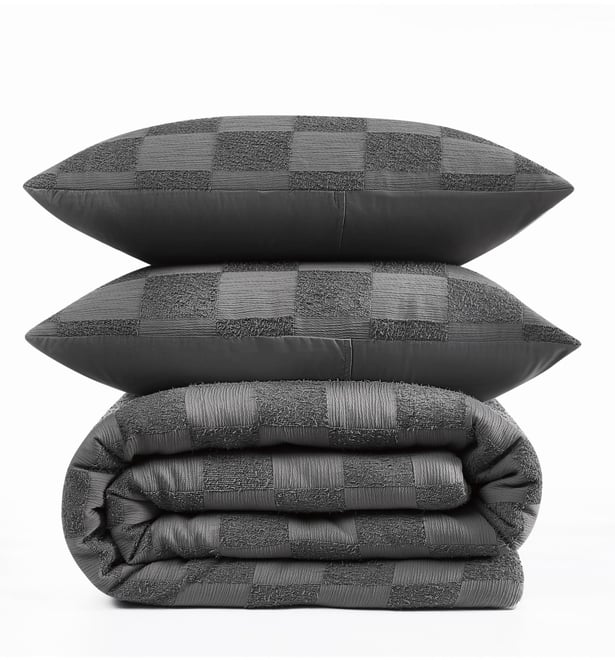 Textured Checkered 3-Pc. Comforter Set, King