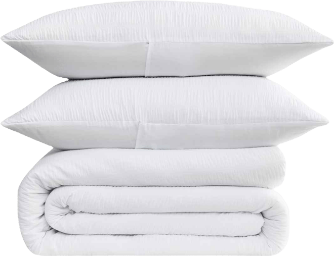 Crinkle Garment Wash Solid 3-Pc. Comforter Set, Full/Queen