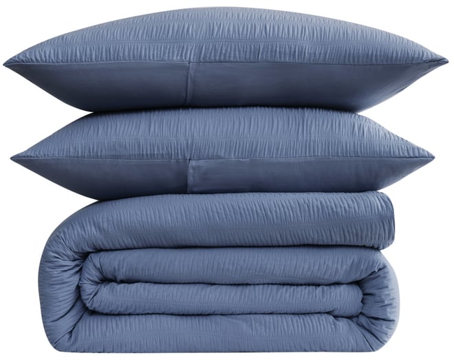 Crinkle Garment Wash Solid 3-Pc. Comforter Set, Full/Queen