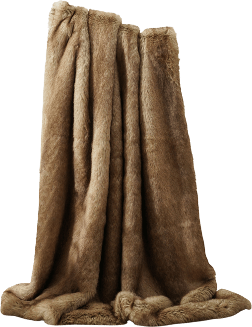 Luxury Tipped Faux Fur Throw, 60"x 80"