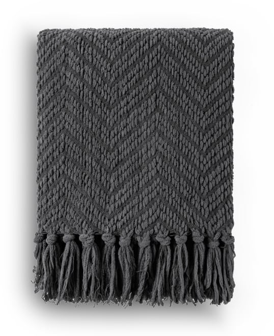 Herringbone Chenille Knit Throw, 60"x 80"