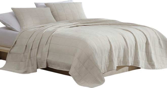 Cotton Gauze Solid 3-Pc. Quilt Set, King