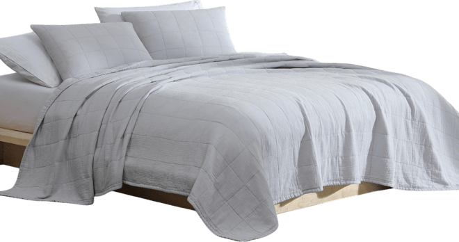 Cotton Gauze Solid 3-Pc. Quilt Set, King