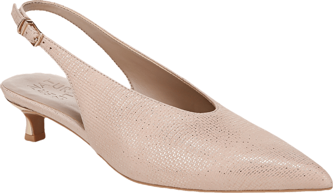 Women's Nicolette Pointed Toe Kitten Heel Slingback Pumps
