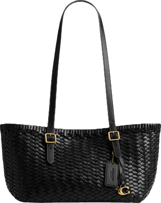 【COACH】Woven Swing Tote Bag Amazon.com: Coach Woven Swing Tote, B4/Maple : Clothing