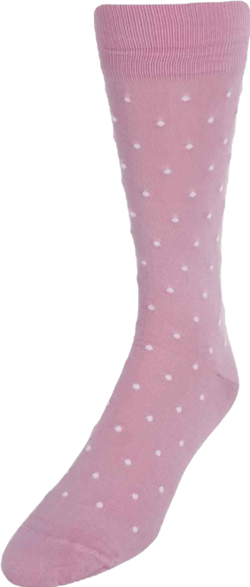Men's Leo Polka Dot Mercerized Cotton Mid-Calf Socks