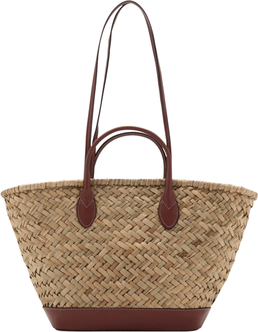 Women's Large Double-Handle Natural Fiber Basket Bag