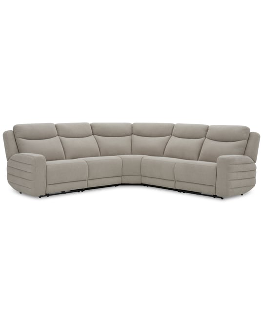 Kristyan 5-Pc. Fabric Sectional with 2 Power Recliners, Exclusively at Macy's