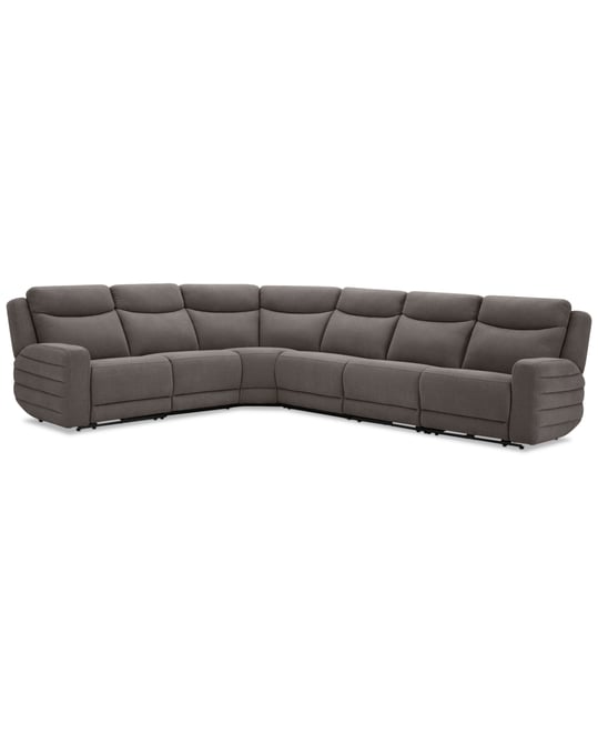 Kristyan 6-Pc. Fabric Sectional with 3 Power Motion Chairs, Exclusively at Macy's
