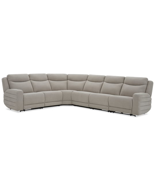 Kristyan 6-Pc. Fabric Sectional with 3 Power Motion Chairs, Exclusively at Macy's