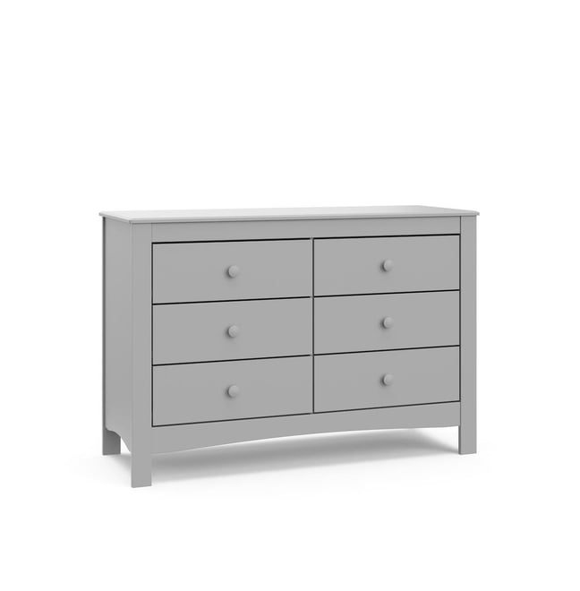 Noah 6 Drawer Double Dresser (Pebble Gray)
