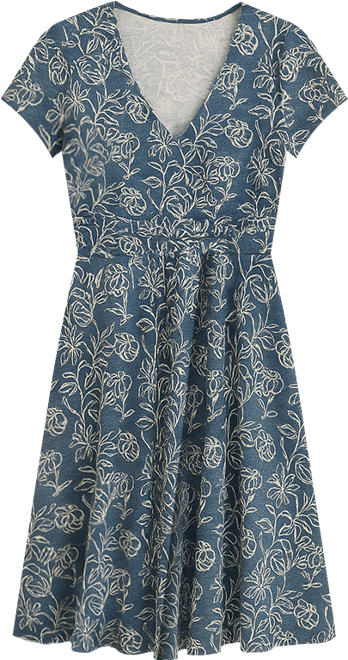 Women's Organic Cotton Fit & Flare Crossover Dress