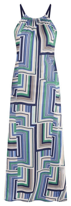 Women's Sleeveless Shirred-Collar Maxi Dress