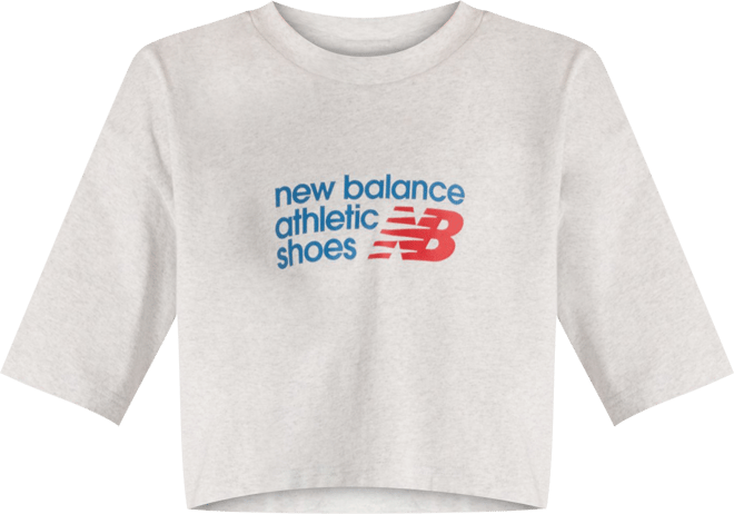 New Balance Femme Athletics Premium Chest Logo Cropped T-Shirt