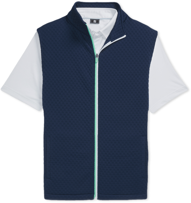 FootJoy Textured Knit Full-Zip Golf Vest Navy - Carl's Golfland