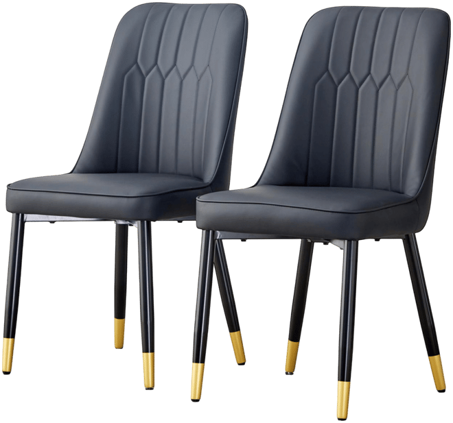Streamdale 2 Black Pu Dining and Living Room Chairs (Set of 2)