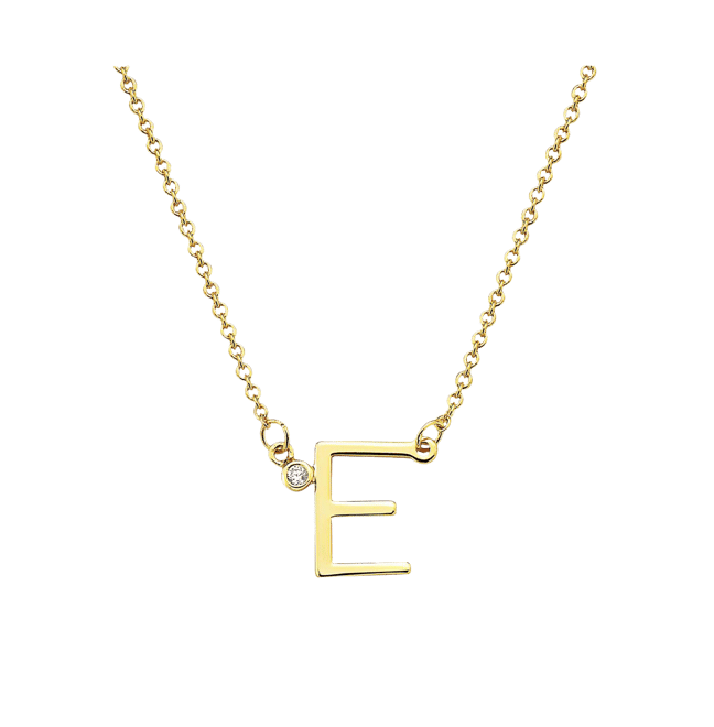 Stylish 14K Gold Plated Cubic Zirconia Initial Necklace.