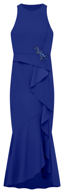 Women's Cascading-Ruffle Crepe Gown